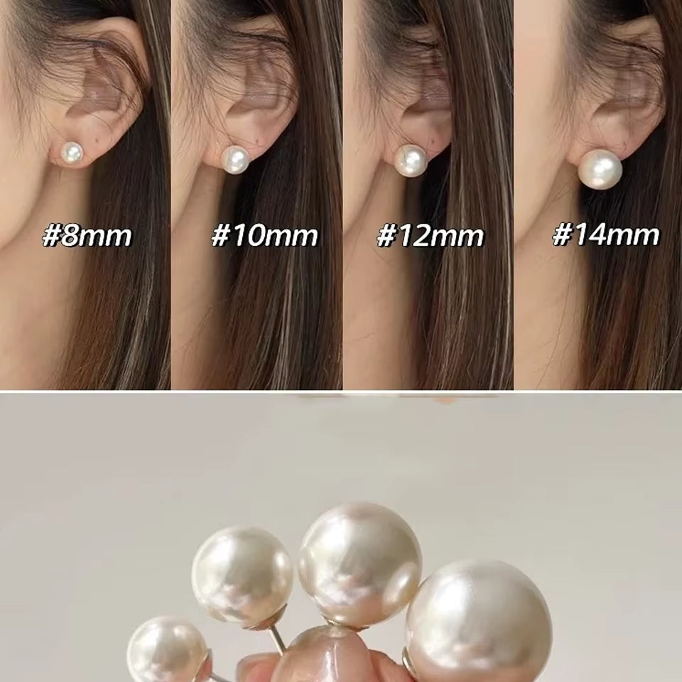 Fresh Rose Stud Earrings with Imitation Pearl Sweet Pink Tulip Earrings Exquisite New Accessories for Women Trendy Jewelry