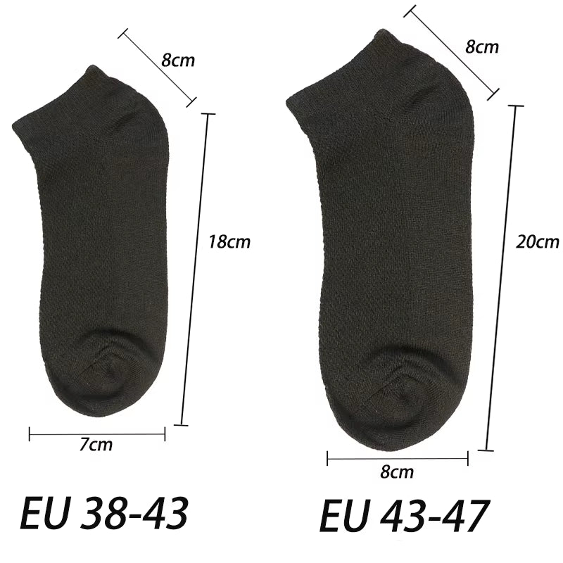 10 Pairs/Lot plus Size Men'S Socks Breathable Short Ankle Elastic Solid Color Mesh High Quality Business Unisex Socks