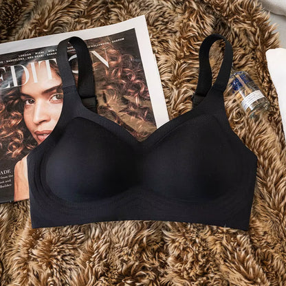 Seamless Bra for Women Comfort Padded Bras Wireless Underwear Support Gathered Wide Straps Sexy Lingerie Female Intimates