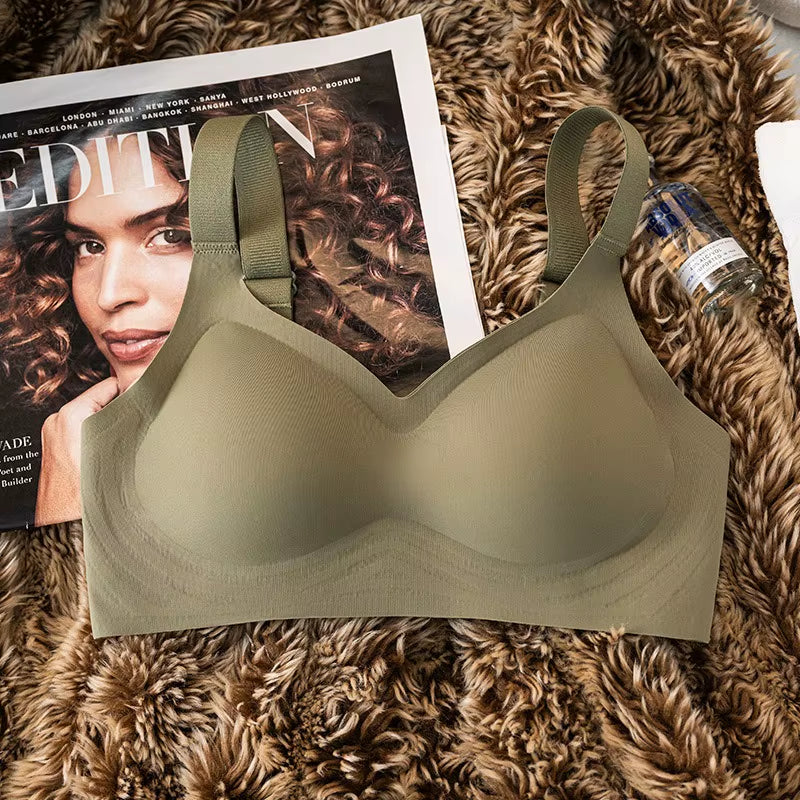 Seamless Bra for Women Comfort Padded Bras Wireless Underwear Support Gathered Wide Straps Sexy Lingerie Female Intimates