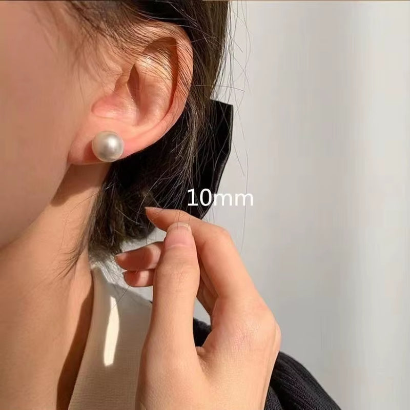Fresh Rose Stud Earrings with Imitation Pearl Sweet Pink Tulip Earrings Exquisite New Accessories for Women Trendy Jewelry