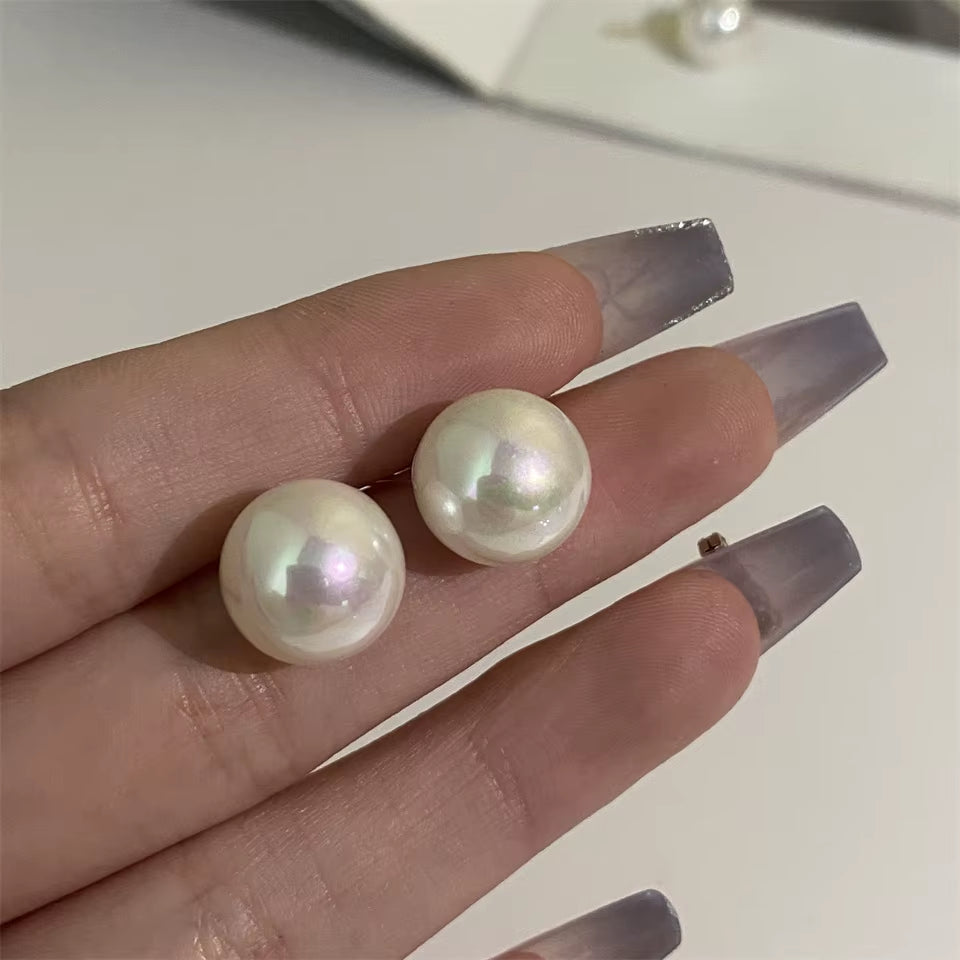 Fresh Rose Stud Earrings with Imitation Pearl Sweet Pink Tulip Earrings Exquisite New Accessories for Women Trendy Jewelry