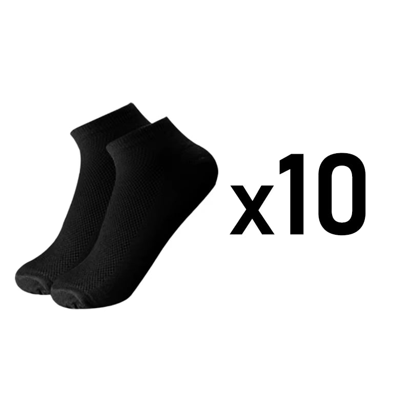 10 Pairs/Lot plus Size Men'S Socks Breathable Short Ankle Elastic Solid Color Mesh High Quality Business Unisex Socks